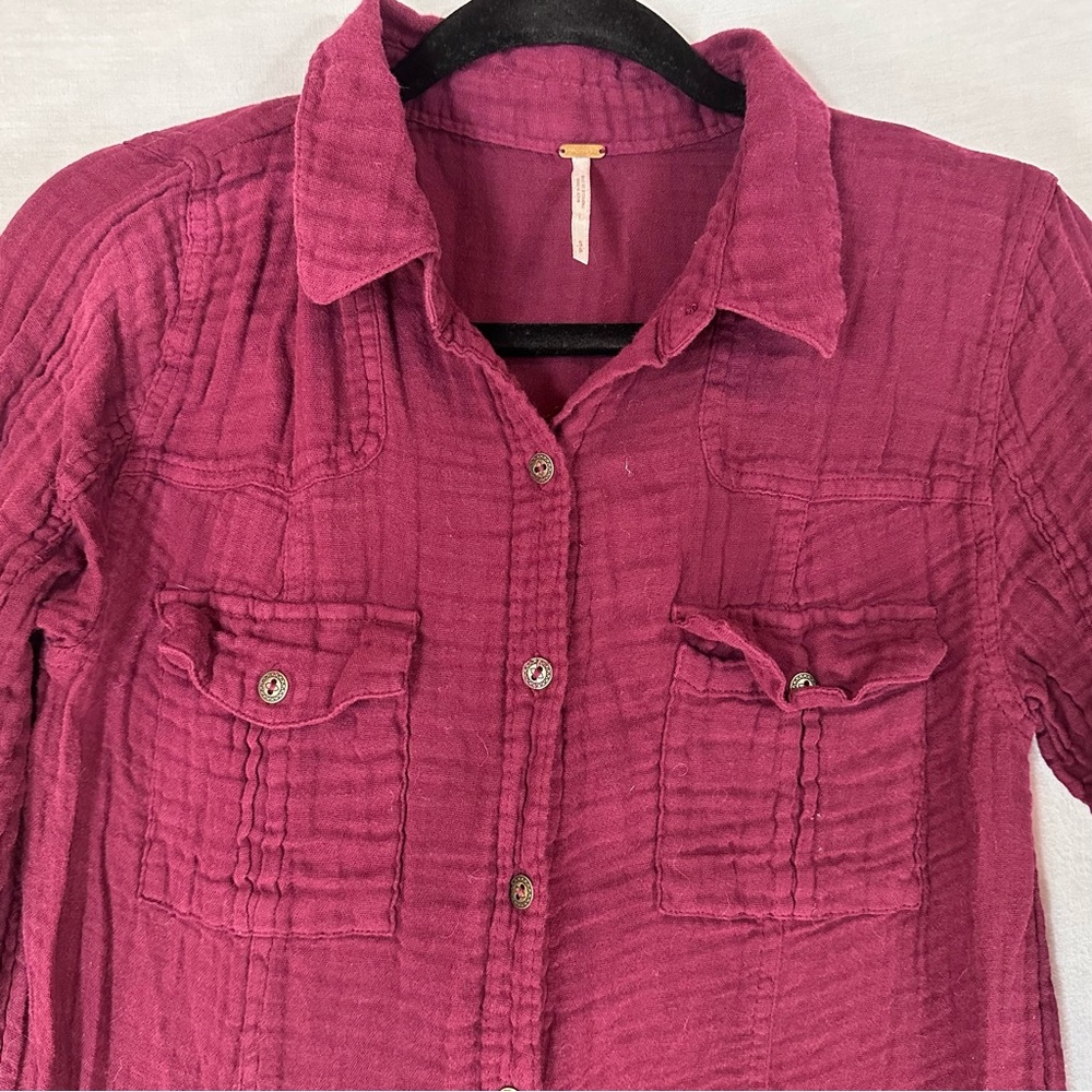 Free People Gauze Button Down Dress Tunic S - Picture 3 of 6